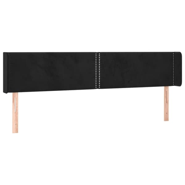 sengegavl med LED-lys 203x16x78/88 cm fløjl sort
