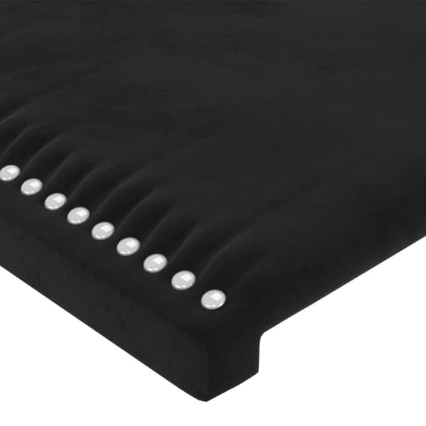sengegavl med LED-lys 203x16x78/88 cm fløjl sort