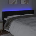 Miniatyrbillede 4 af 6: sengegavl med LED-lys 203x16x78/88 cm fløjl sort