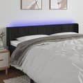 Miniatyrbillede 1 af 6: sengegavl med LED-lys 203x16x78/88 cm fløjl sort