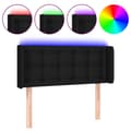 Pikkukuva 2 / 6: Sänggavel LED svart 103x16x78/88 cm tyg