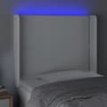 Miniatyrbillede 4 af 6: sengegavl med LED-lys 93x16x118/128 cm kunstlæder hvid