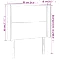 Miniatyrbillede 6 af 6: sengegavl med LED-lys 93x16x118/128 cm kunstlæder hvid