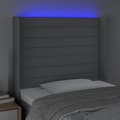 Pikkukuva 4 / 6: Sängyn pääty LED-valolla, vaaleanharmaa, 83x16x118/128 cm, kangas