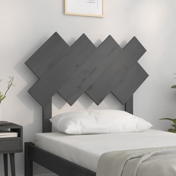 sengegærde 92x3x81 cm massivt fyrretræ grå