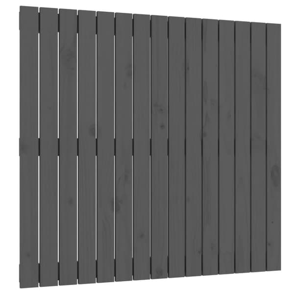 Sängynpääty seinälle harmaa 95,5x3x90 cm täysi mänty