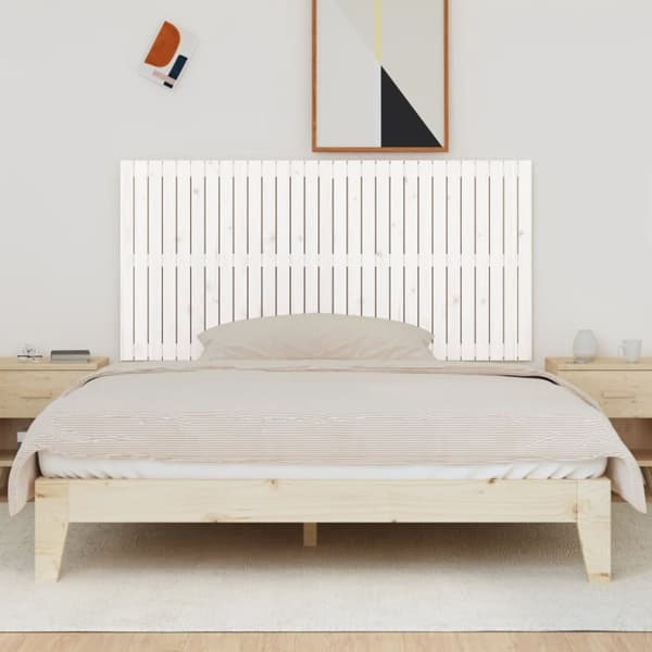 sengegavl 185x3x90 cm massivt fyrretræ hvid