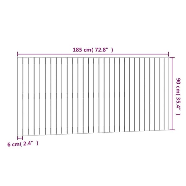 sengegavl 185x3x90 cm massivt fyrretræ hvid