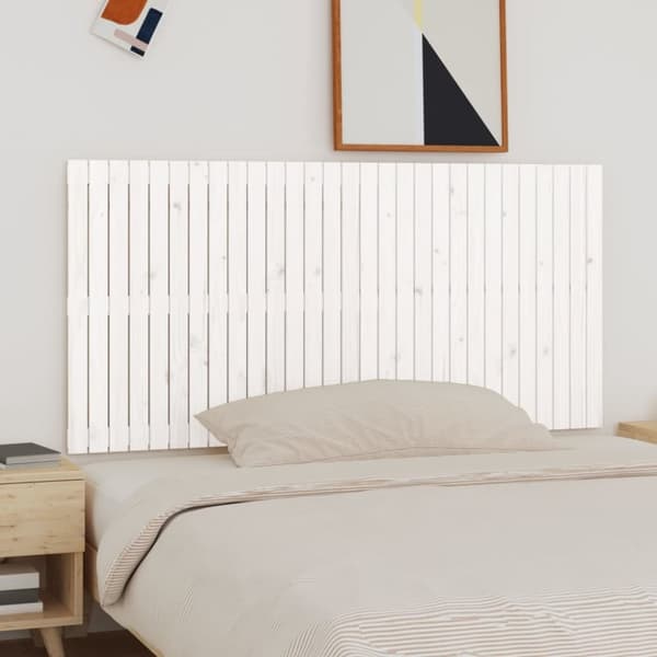 sengegavl 185x3x90 cm massivt fyrretræ hvid