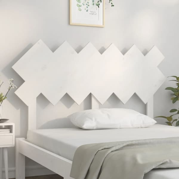sengegærde 132x3x81 cm massivt fyrretræ hvid