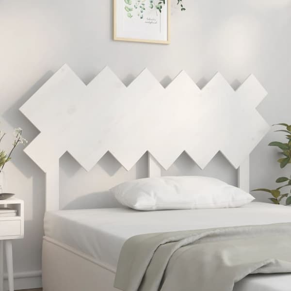 sengegærde 132x3x81 cm massivt fyrretræ hvid