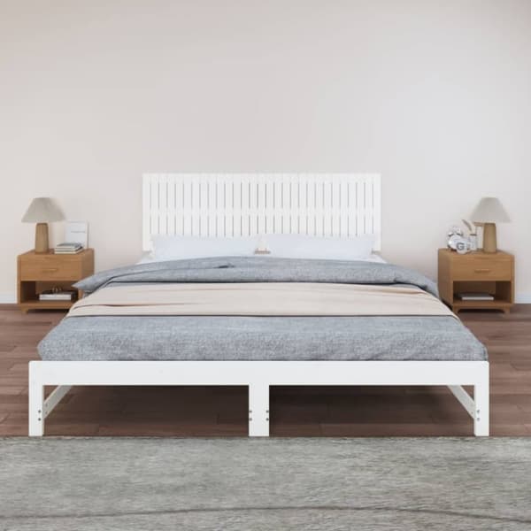 sengegavl 185x3x60 cm massivt fyrretræ hvid