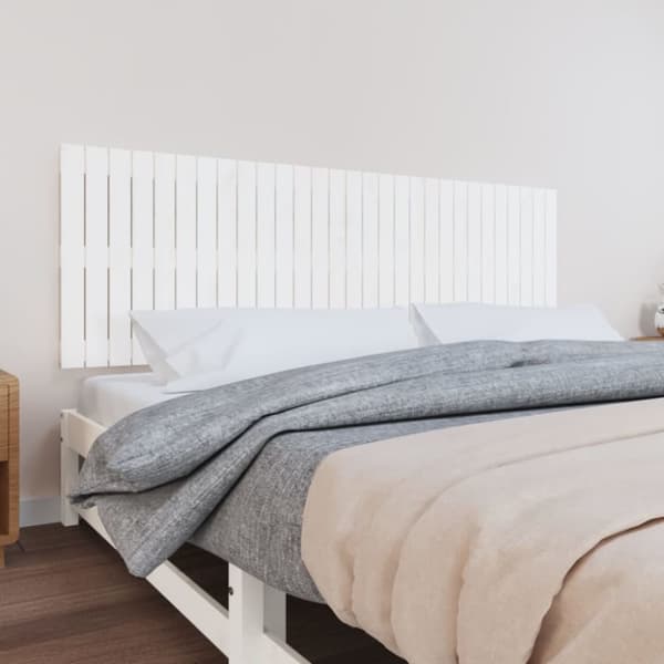 sengegavl 185x3x60 cm massivt fyrretræ hvid