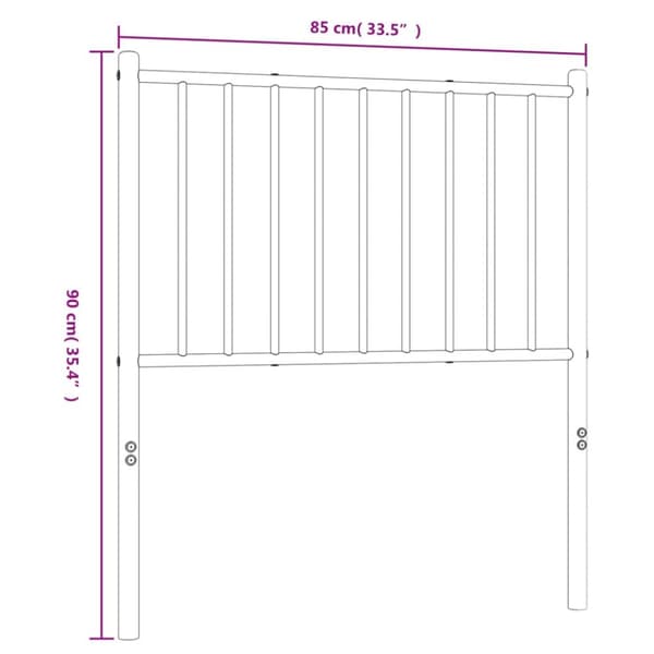 sengegavl 80 cm metal sort