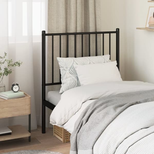 sengegavl 80 cm metal sort
