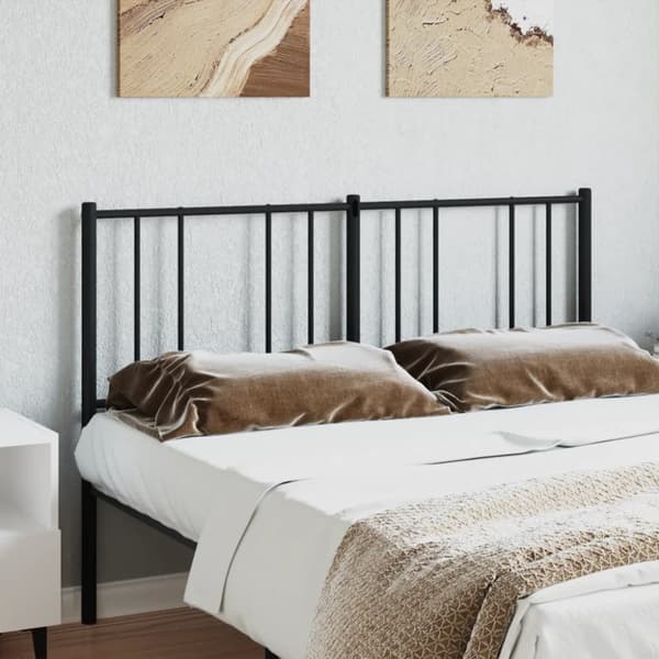 sengegavl 120 cm metal sort