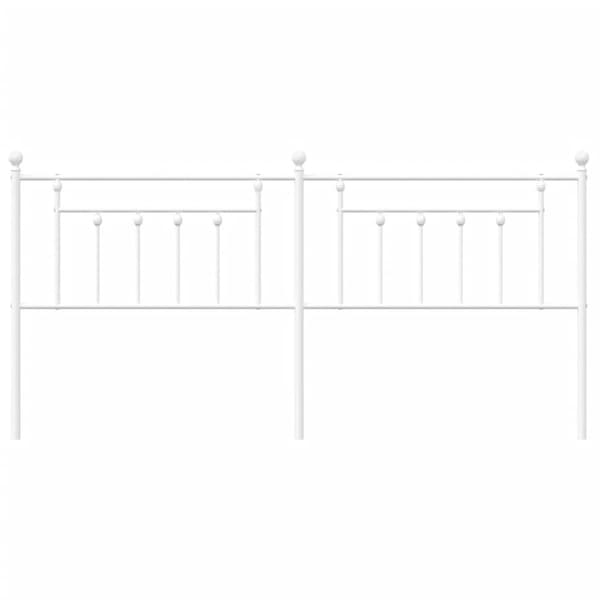 sengegavl 200 cm metal hvid