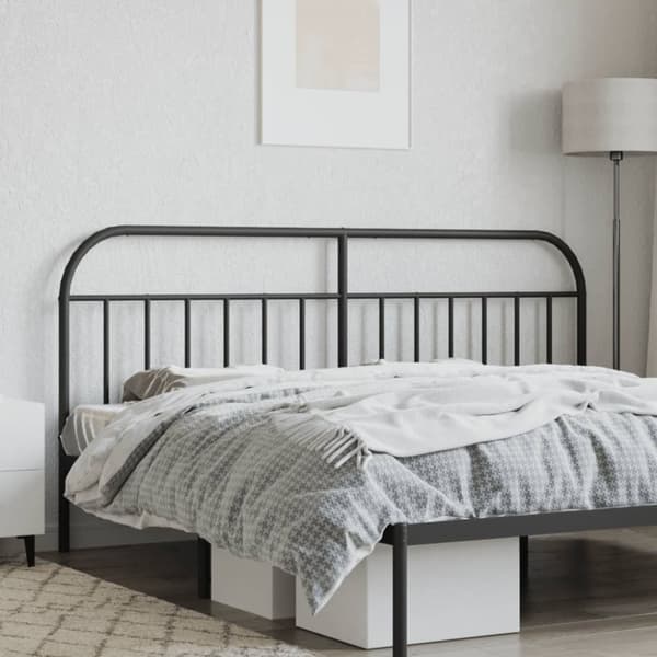 sengegavl 193 cm metal sort