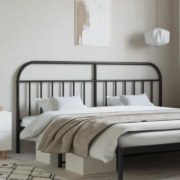 sengegavl 193 cm metal sort