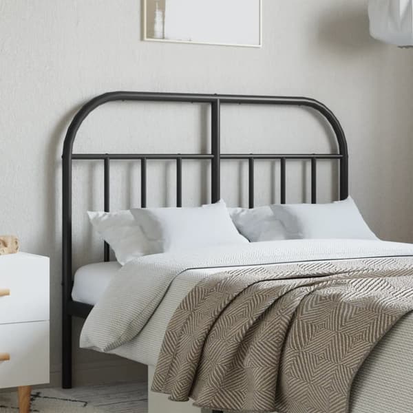 Metallinen sängynpääty musta 120 cm