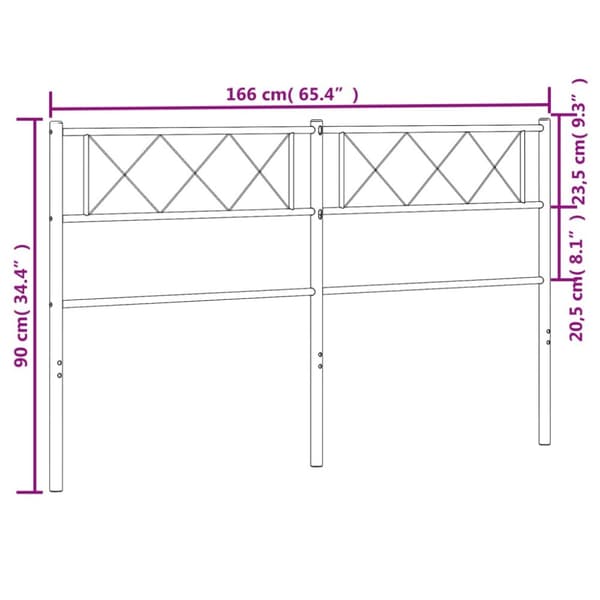 sengegavl 160 cm metal sort