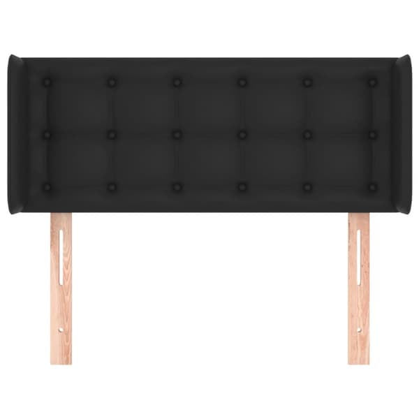 sengegavl med kanter 93x16x78/88 cm kunstlæder sort