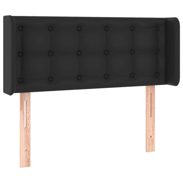 sengegavl med kanter 93x16x78/88 cm kunstlæder sort