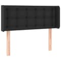 Miniatyrbillede 2 af 9: sengegavl med kanter 93x16x78/88 cm kunstlæder sort