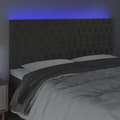 Miniatyrbillede 3 af 6: sengegavl med LED-lys 200x7x118/128 cm fløjl mørkegrå