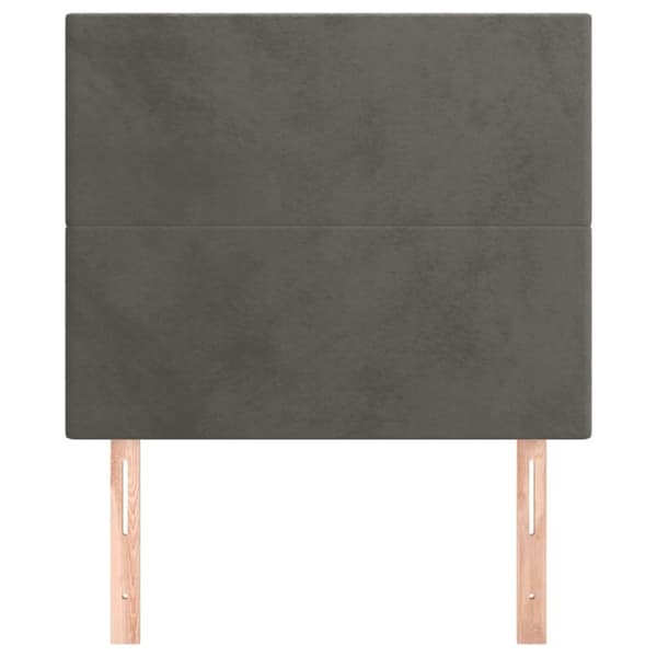 sengegavle 2 stk. 100x5x78/88 cm fløjl mørkegrå