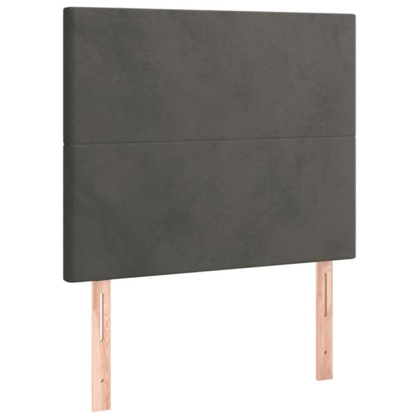 sengegavle 2 stk. 100x5x78/88 cm fløjl mørkegrå