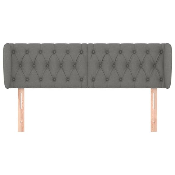 sengegavl med kanter 163x23x78/88 cm stof mørkegrå