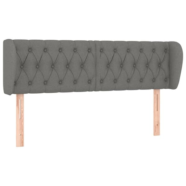 sengegavl med kanter 163x23x78/88 cm stof mørkegrå