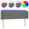 Pikkukuva 2 / 6: Sänggavel LED mörkgrå 163x16x78/88 cm tyg