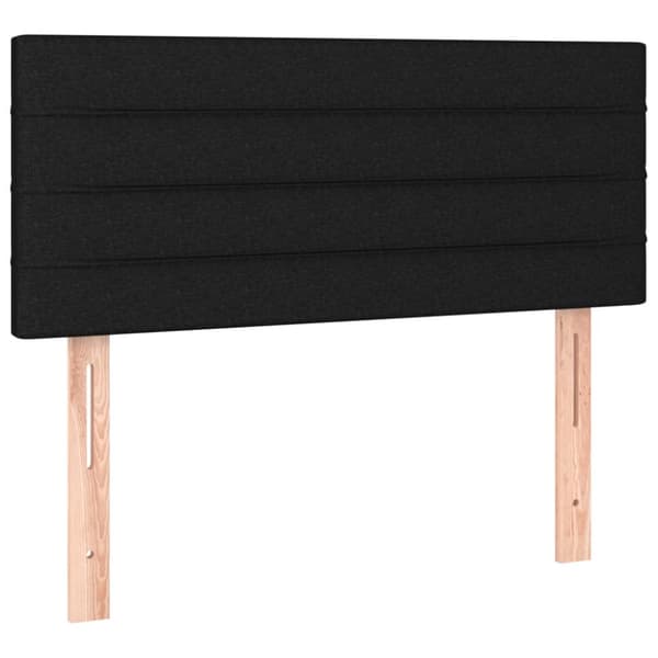 Sängyn pääty LED-valolla, musta, 90x5x78/88 cm, kangas