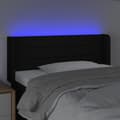 Pikkukuva 4 / 6: Sänggavel LED svart 83x16x78/88 cm tyg