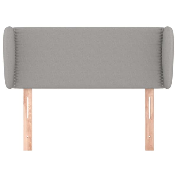 sengegavl med kanter 93x16x78/128 cm stof lysegrå