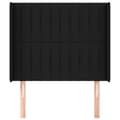 Miniatyrbillede 3 af 9: sengegavl med kanter 93x16x118/128 cm stof sort