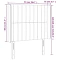 Miniatyrbillede 9 af 9: sengegavl med kanter 93x16x118/128 cm stof sort