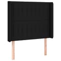 Miniatyrbillede 2 af 9: sengegavl med kanter 93x16x118/128 cm stof sort