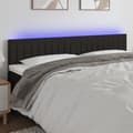 Miniatyrbillede 1 af 6: sengegavl med LED-lys 180x5x78/88 cm stof sort