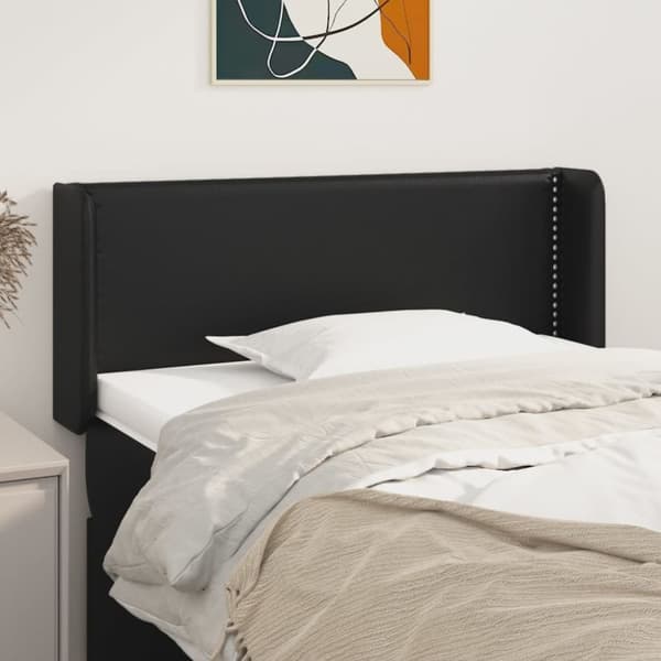 Korvatuki, musta, 83x16x78/88 cm, keinonahka