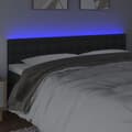 Pikkukuva 3 / 6: Sängyn pääty LED-valolla, musta, 200x5x78/88 cm, keinonahkaa
