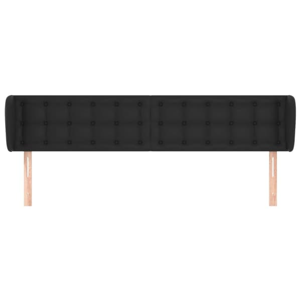 sengegavl med kanter 203x23x78/88 cm kunstlæder sort