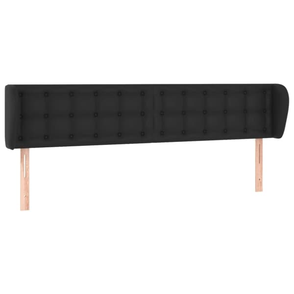 sengegavl med kanter 203x23x78/88 cm kunstlæder sort