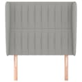 Miniatyrbillede 3 af 9: sengegavl med kanter 93x23x118/128 cm stof lysegrå