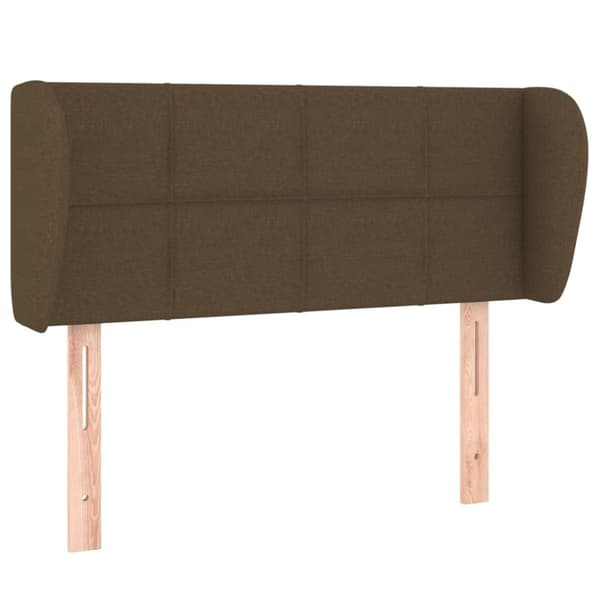 sengegavl med kanter 103x23x78/88 cm stof mørkebrun