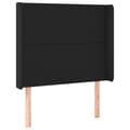 Miniatyrbillede 3 af 6: sengegavl med LED-lys 83x16x118/128 cm kunstlæder sort