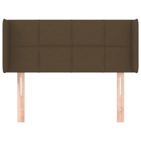 Sänggavel med kanter mörkbrun 103x16x78/88 cm tyg
