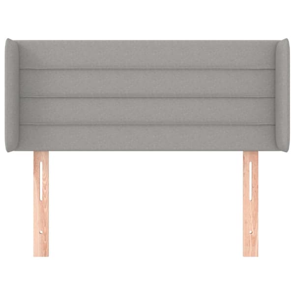 sengegavl med kanter 93x16x78/128 cm stof lysegrå